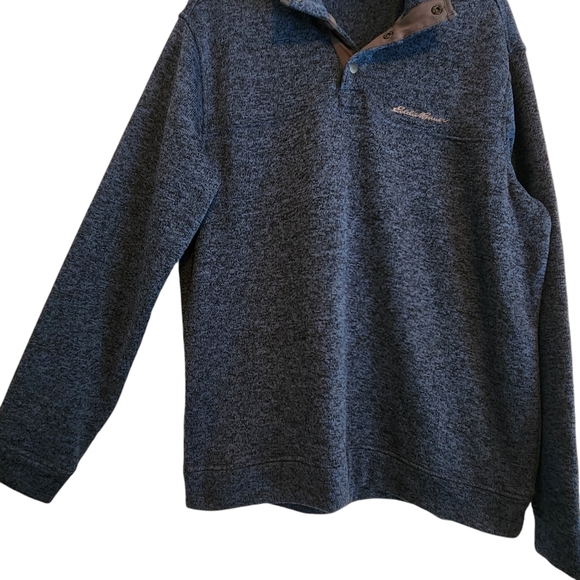 Eddie Bauer Radiator Fleece Mock Neck Snap Pullover, Deep blue, men's size Large - Picture 5 of 12